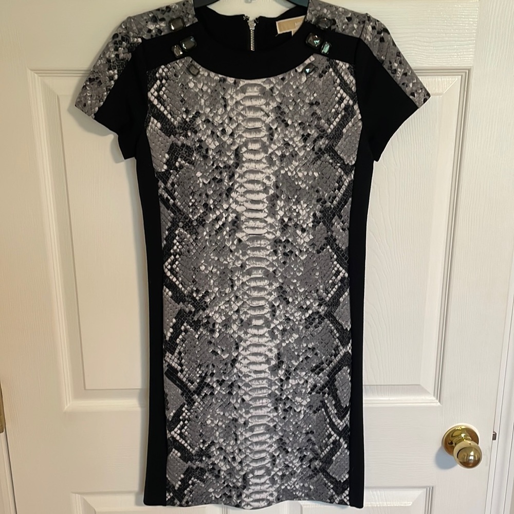 Michael Kora Snake Print Dress